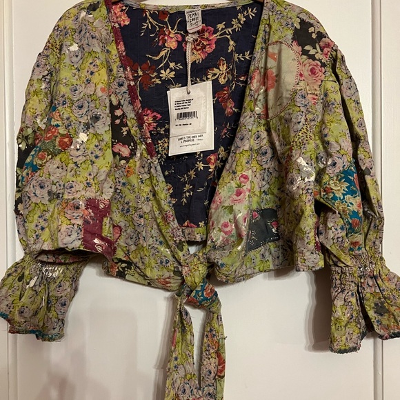 European Cotton Harmony Blouse with ties . NWT Gorgeous Magnolia Pearl - Picture 4 of 8